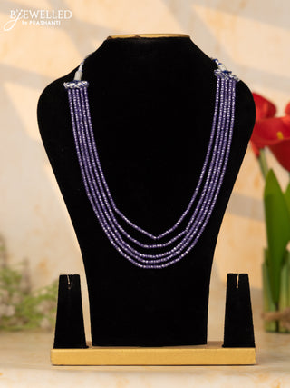 Crystal beaded multilayer violet necklace without earrings