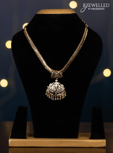 Impon attigai necklace with cz stones in hangings without earrings