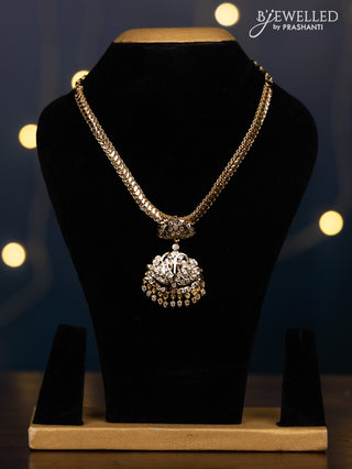 Impon attigai necklace with cz stones in hangings without earrings