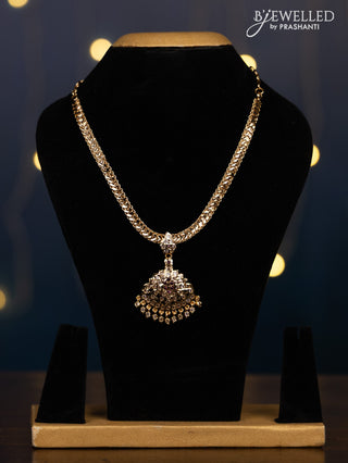 Impon attigai necklace with ruby and cz stones in hangings without earrings