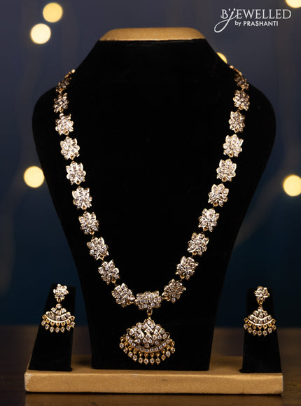 Impon attigai necklace with cz stones in hangings