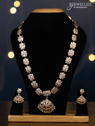 Impon attigai necklace with cz stones in hangings