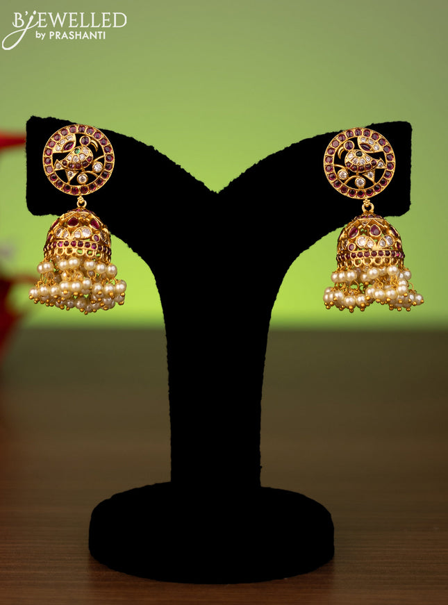 Antique necklace with kemp & cz stones and pearl hangings