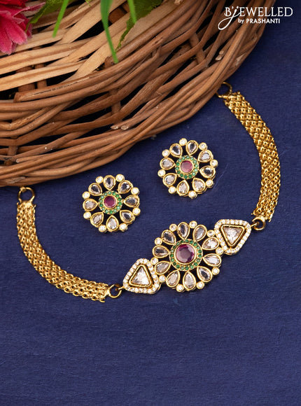 Antique choker with kemp and cz stones