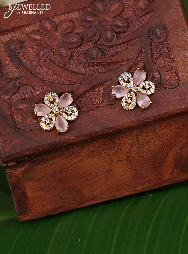 Antique earrings with baby pink and cz stones