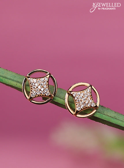 Rose gold earrings with cz stones