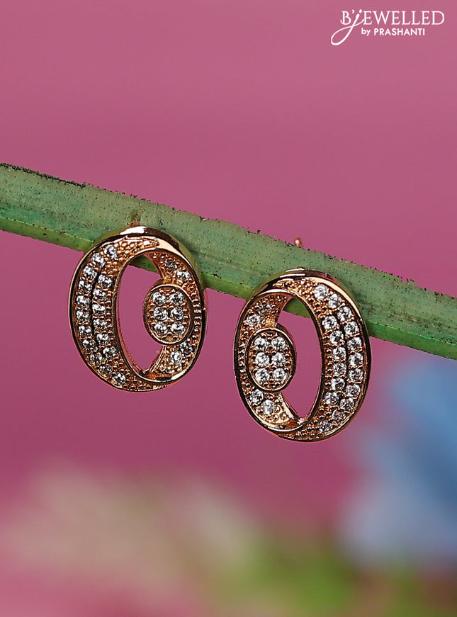 Rose gold earrings with cz stones