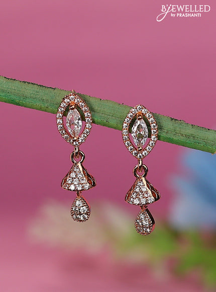 Rose gold earrings with cz stones