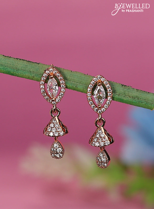Rose gold earrings with cz stones