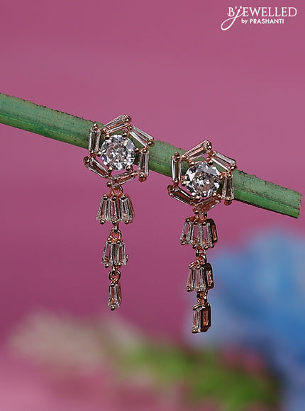 Rose gold earrings with cz stones