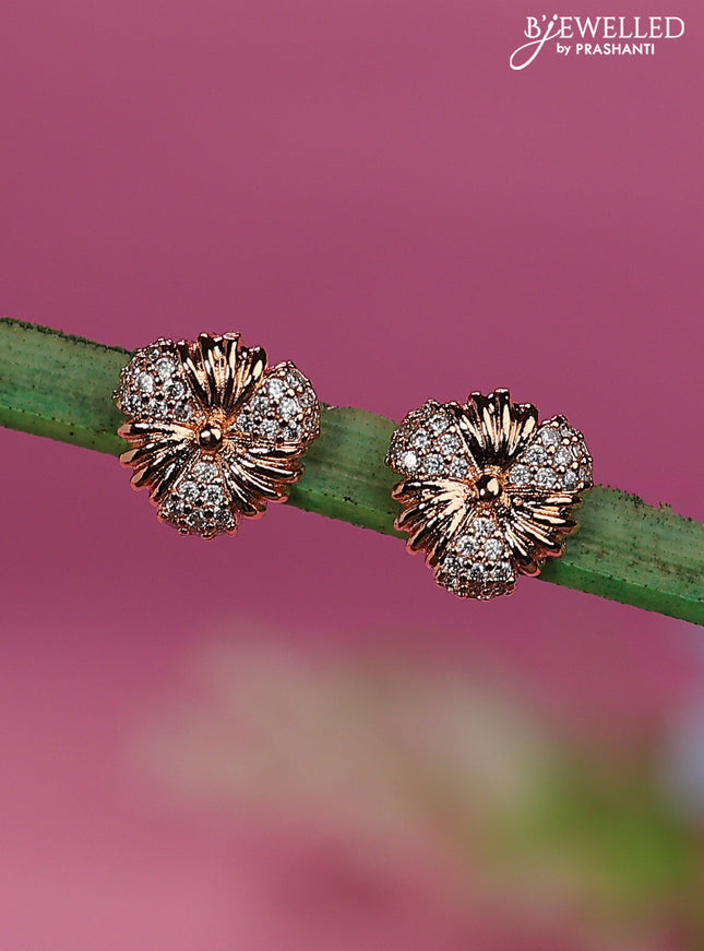 Rose gold earrings with cz stones