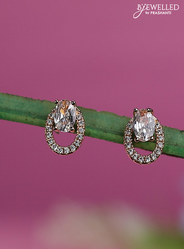 Rose gold earrings with cz stones