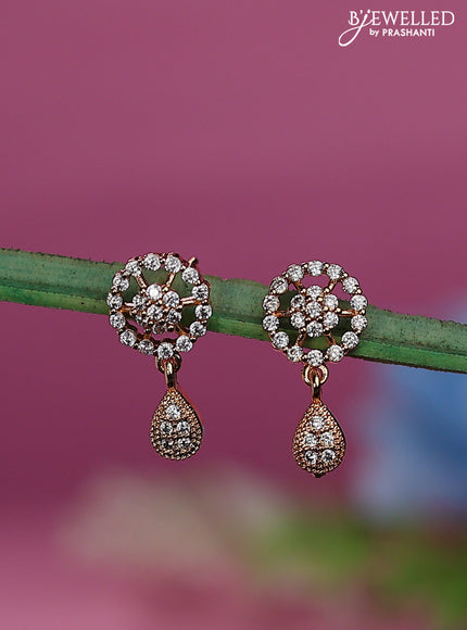 Rose gold earrings with cz stones