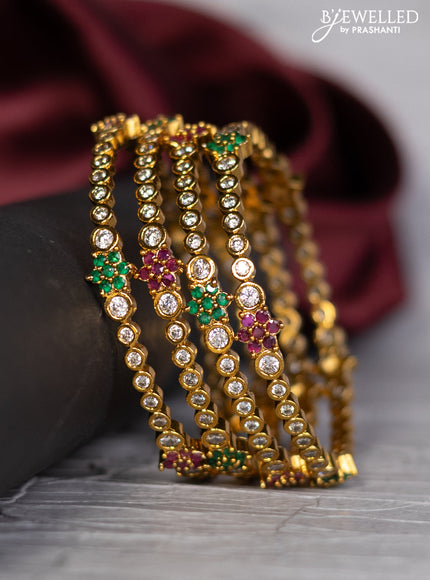 Antique bangle with kemp and cz stones