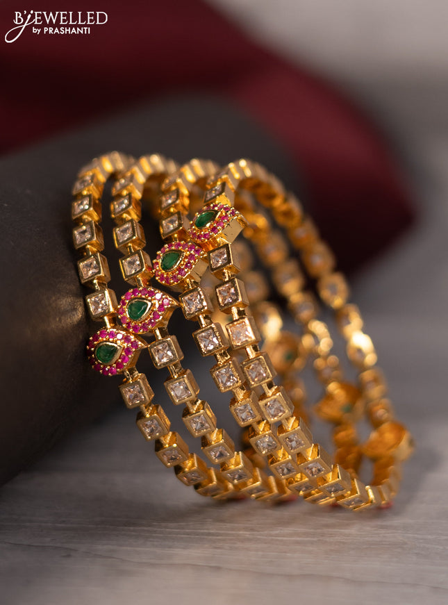 Antique bangle with kemp and cz stones