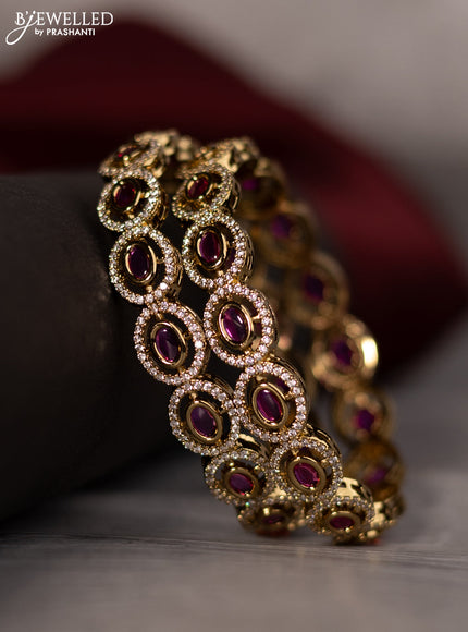 Antique bangle with ruby and cz stones
