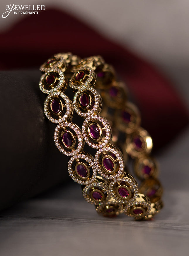 Antique bangle with ruby and cz stones