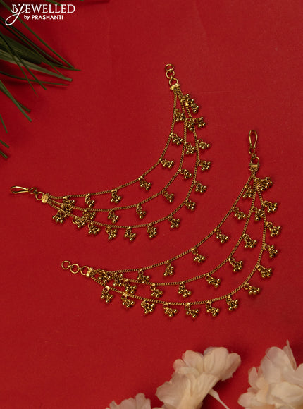 Antique triple layer mattal with golden beads hanging