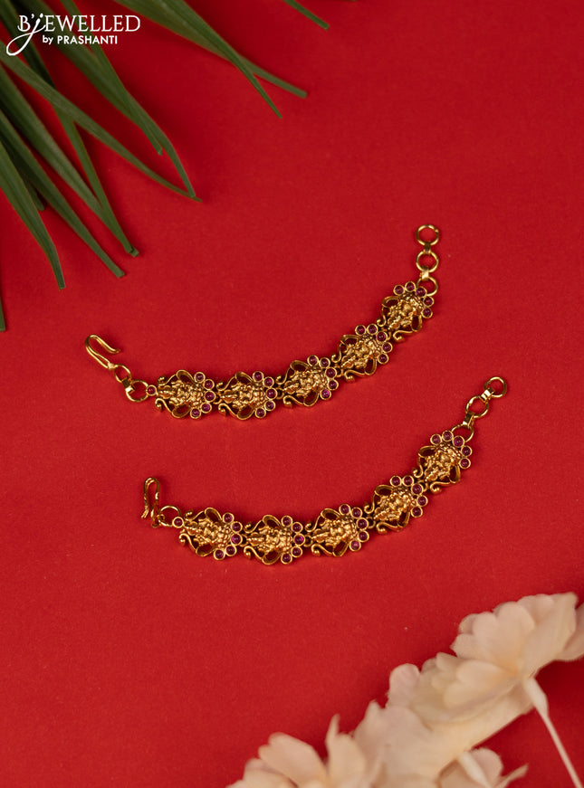 Antique maatal with lakshmi design ruby stones