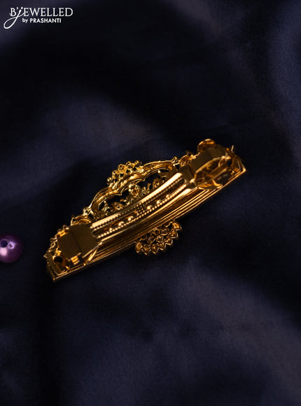 Antique hair clip medium size lakshmi design with kemp and cz stones