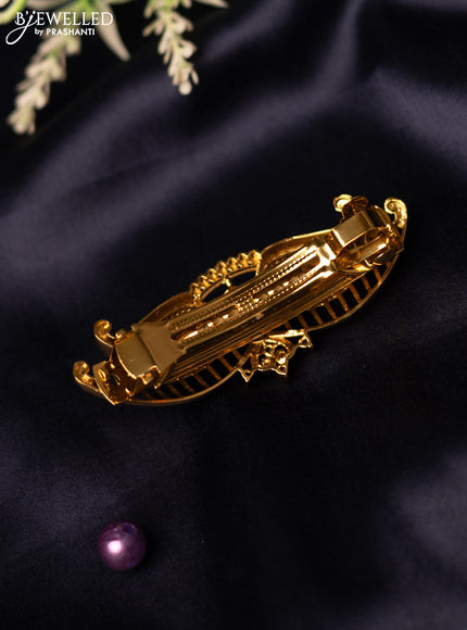 Antique hair clip medium size with kemp and cz stones