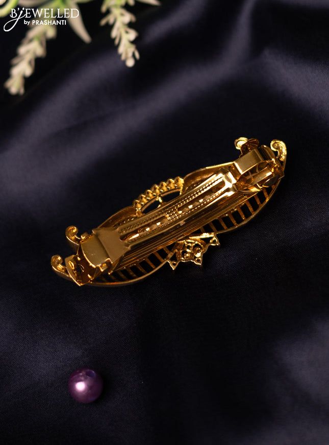 Antique hair clip medium size with kemp and cz stones