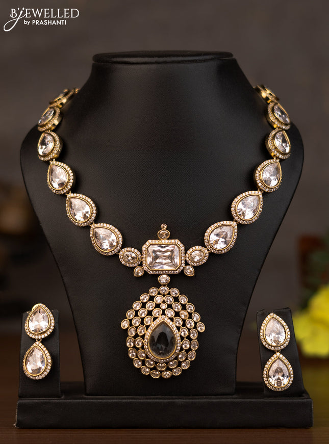 Necklace with cz stones in victorian finish