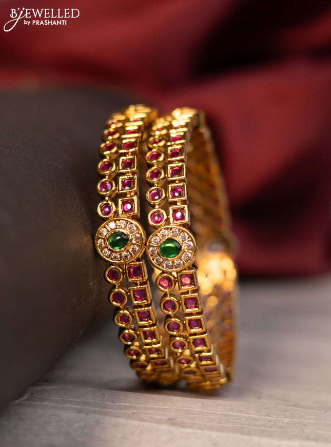 Antique bangles with kemp and cz stones
