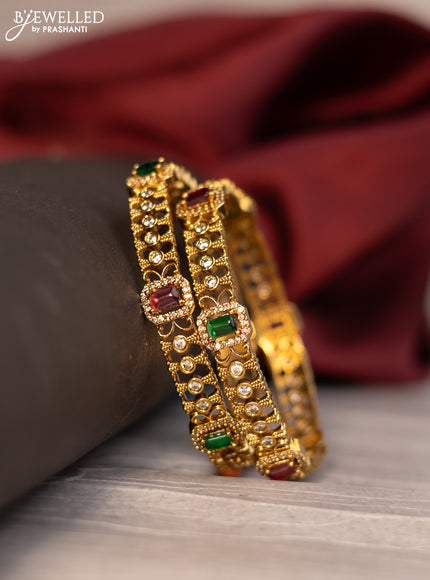 Antique bangles with kemp and cz stones