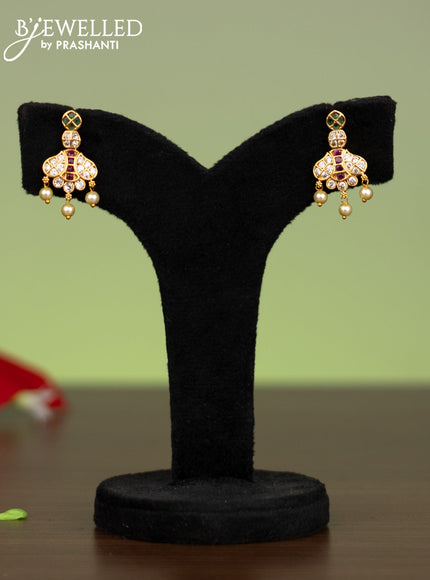 Antique attigai necklace with kemp & cz stones and pearl hangings