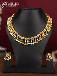 Antique guttapusalu necklace with kemp & cz stones and pearl hangings