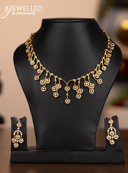 Antique necklace with simple design and cz stones