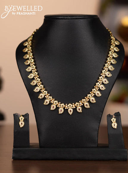 Antique necklace manga pattern with kemp & cz stones