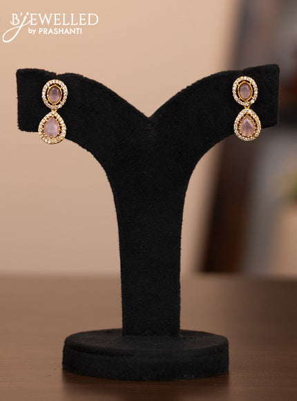 Antique necklace with baby pink and cz stones