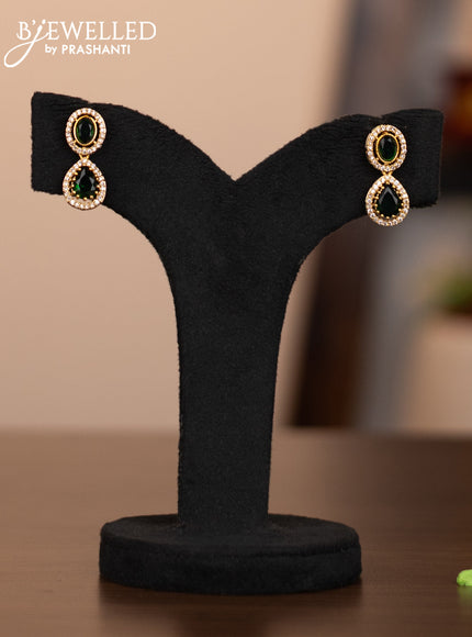 Antique necklace with emerald and cz stones