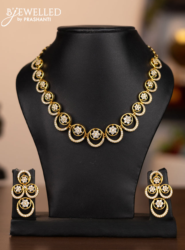 Antique necklace with simple design and cz stones