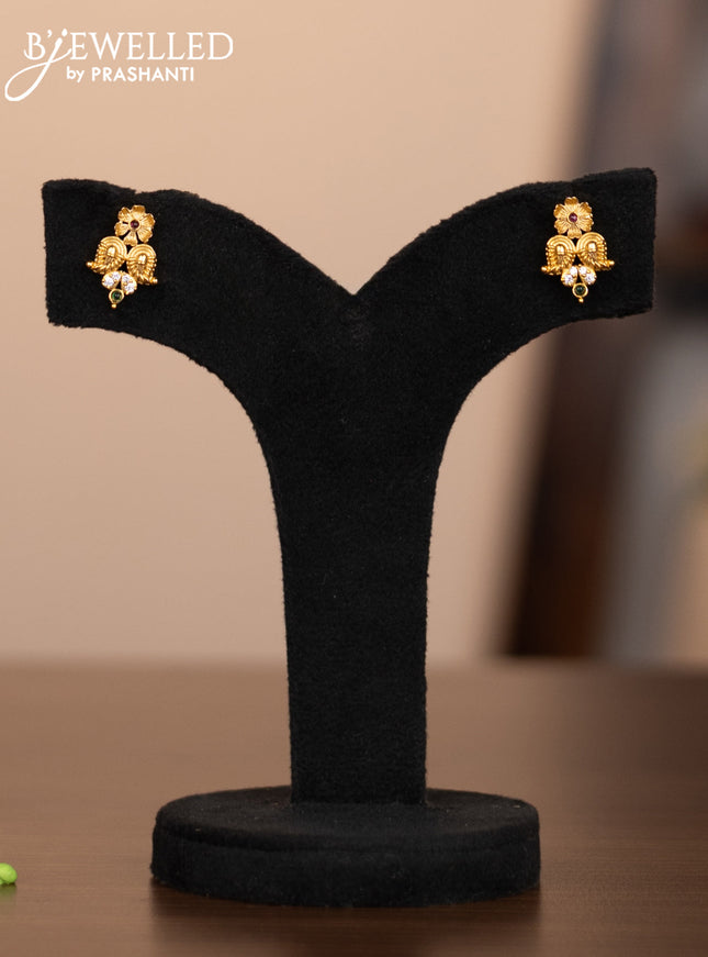 Antique necklace manga & floral design with kemp and cz stones