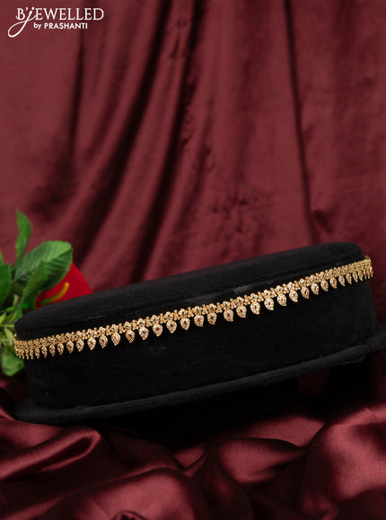 Antique hip chain manga & floral design with kemp and cz stones