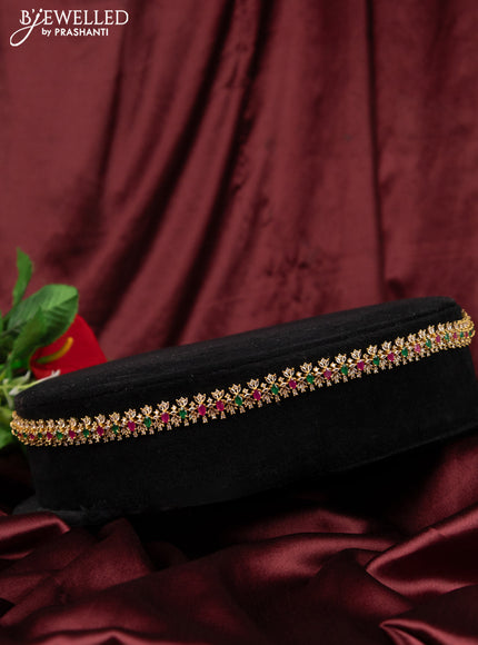 Antique hip chain with kemp and cz stones