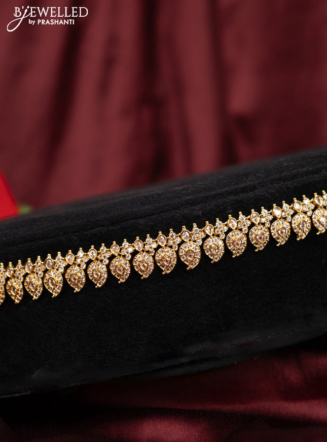 Antique hip chain with manga design and cz stones