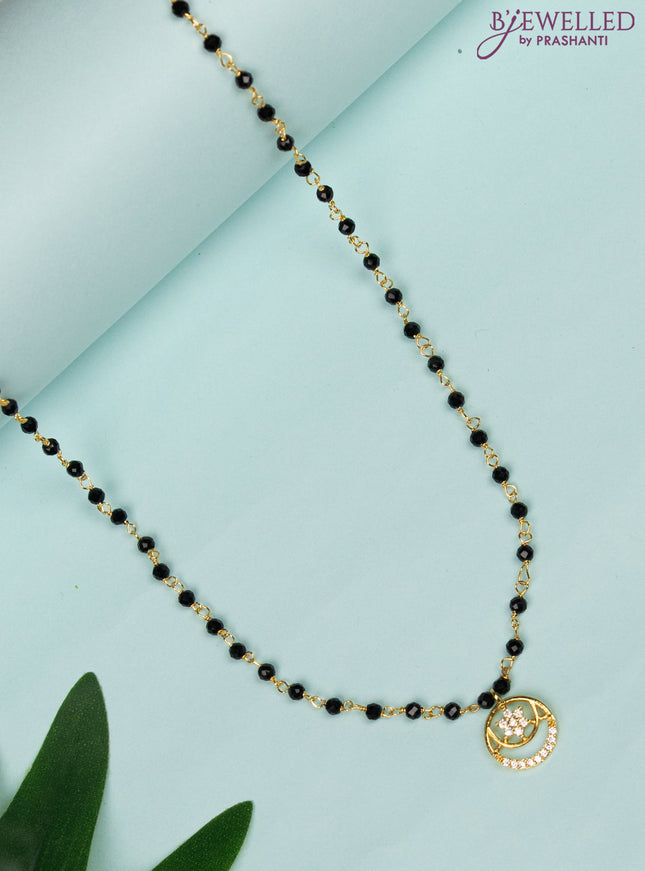 Mangalsutra with simple design and cz stones without earrings