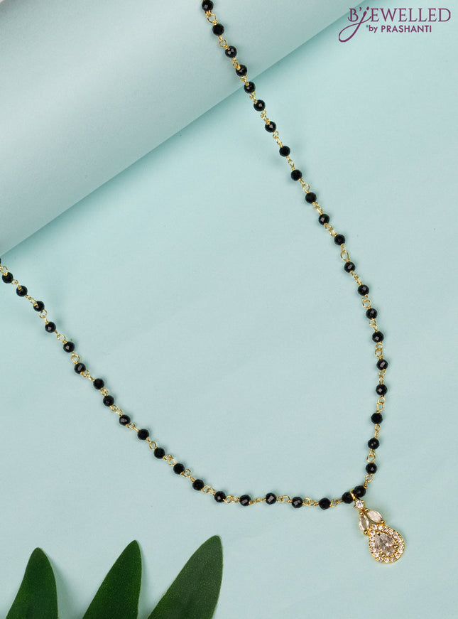 Mangalsutra with simple design and cz stones without earrings