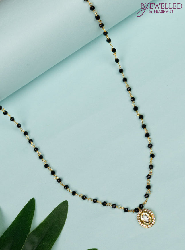 Mangalsutra with simple design and cz stones without earrings