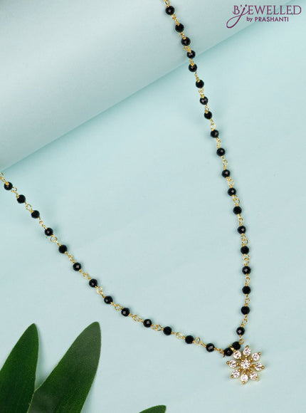 Mangalsutra with simple design and cz stones without earrings