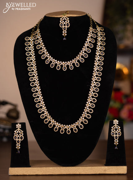 Antique combo set with simple design and violet and cz stones