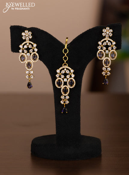 Antique combo set with simple design and violet and cz stones