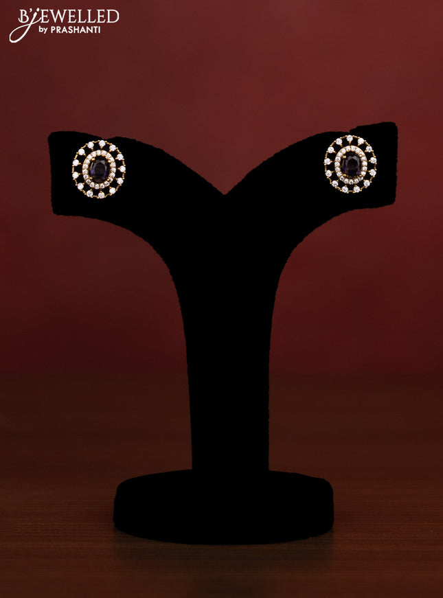 Beaded violet necklace with cz stones in victotrian finish