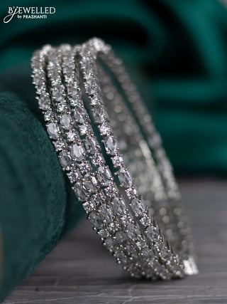 Zircon bangle with cz stones