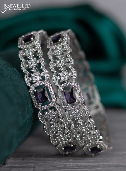 Zircon bangle with violet and cz stones