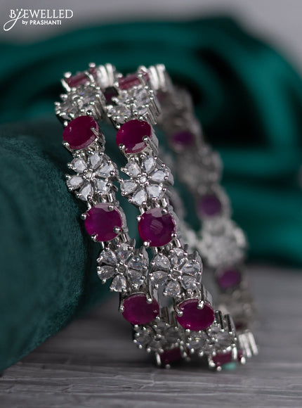 Zircon bangle with ruby and cz stones